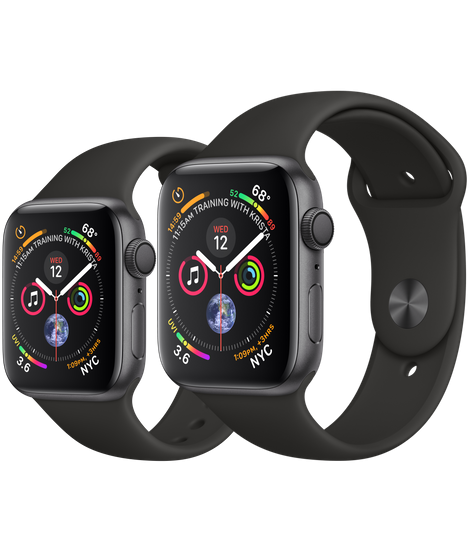 Apple Watch Series 4 Space Gray Aluminum Case With Black Sport Band (GPS)