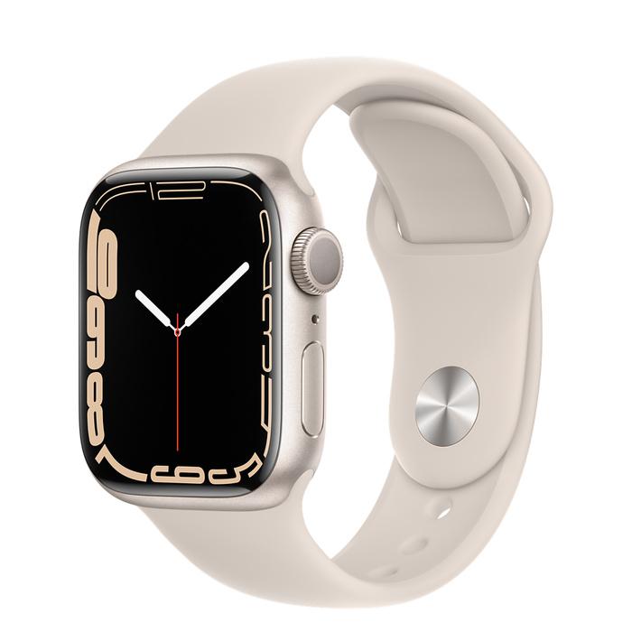 Apple Watch Series 7 Starlight Aluminum Case with Sport Band