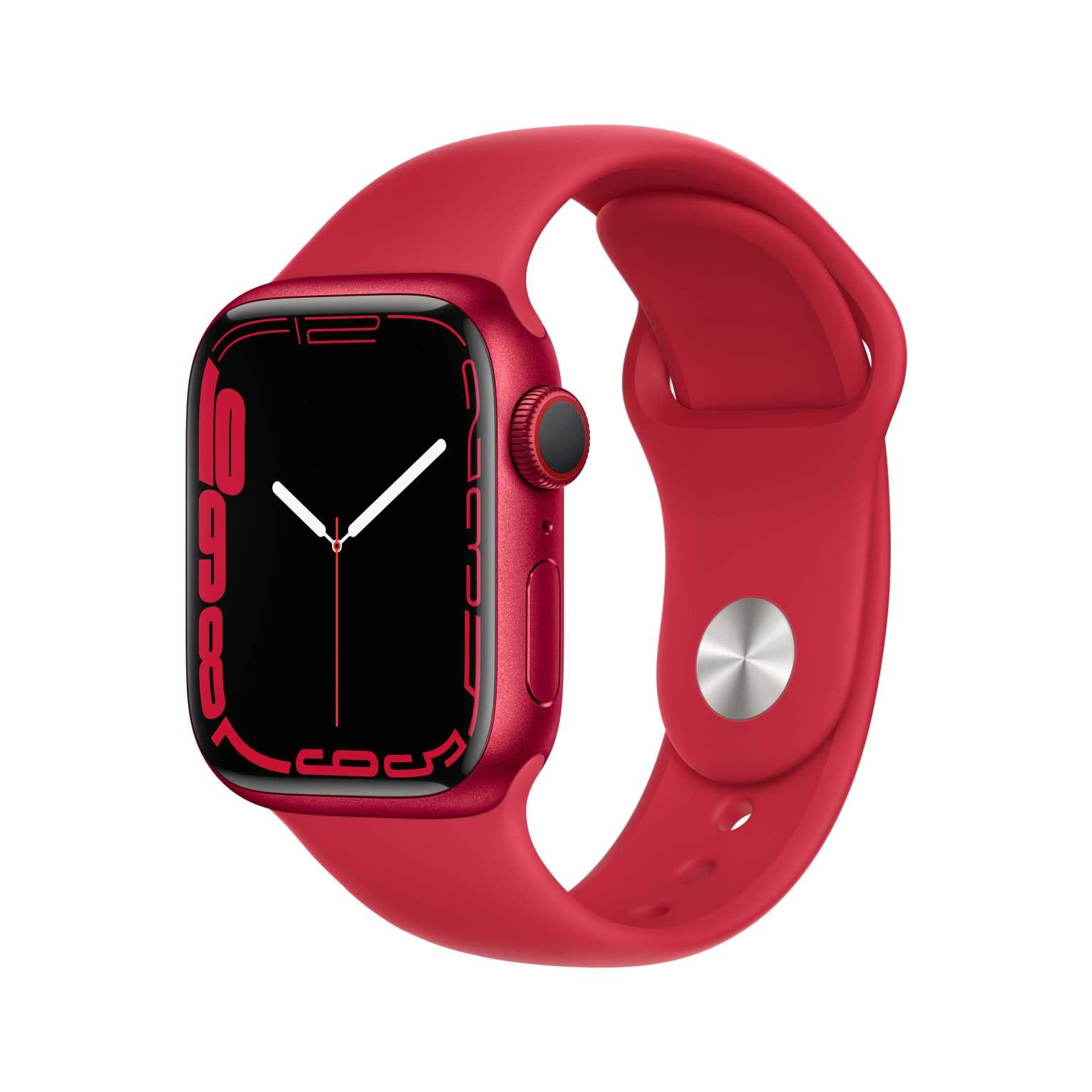 Apple Watch Series 7 Red Aluminum Case with Sport Band