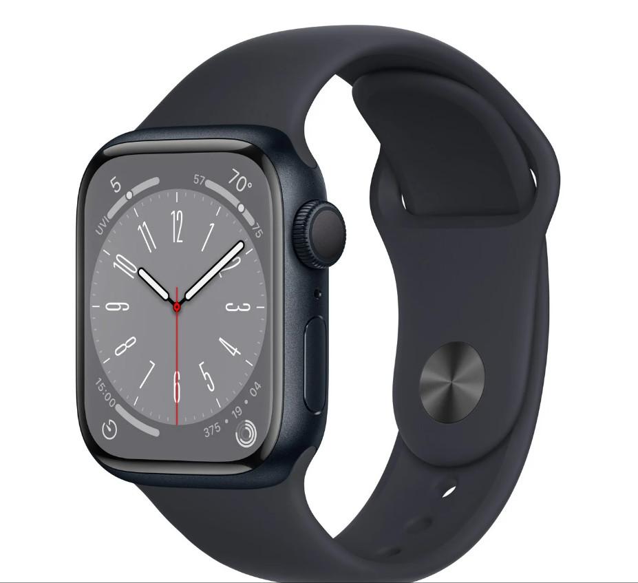 Apple Watch Series 8 GPS | Khung Thép | Dây cao su | 45mm - Nhập Khẩu